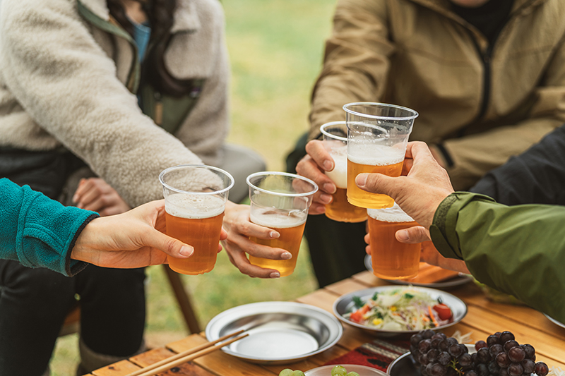 アルコールも充実!BBQとともに至福の一杯